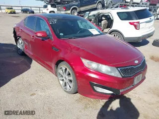 2013 Kia Optima SX with VIN 5XXGR4A62DG245708, listed as a IAAI auction lot 41845421 with 151,494 mi miles. Bid and sale history available at carsss.com. Image 1.