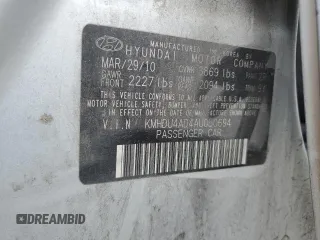 2010 Hyundai Elantra GLS with VIN KMHDU4AD4AU050694, listed as a Copart auction lot 57463205 with 125,228 mi miles and Salvage title. Bid and sale history available at DreamBid. Image 12.