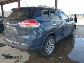 2015 Nissan Rogue SL with VIN 5N1AT2MV7FC916285, listed as a IAAI auction lot 41891874 with 102,105 mi miles. Bid and sale history available at carsss.com. Image 4.