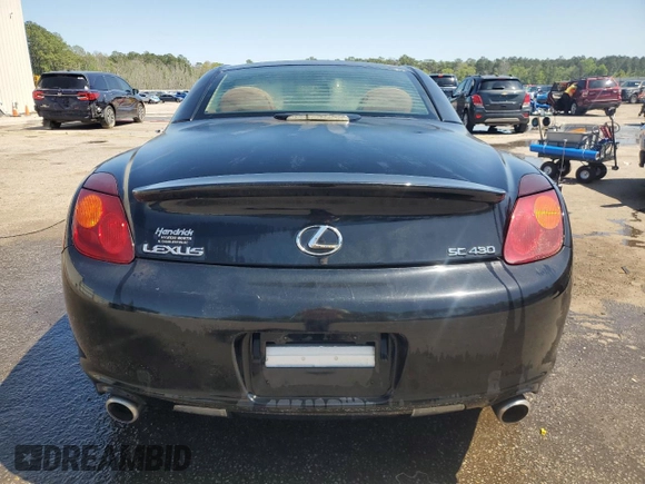 2003 Lexus SC 430 with VIN JTHFN48Y730047333, listed as a Copart auction lot 52112085 with 106,750 mi miles and Salvage title. Bid and sale history available at DreamBid. Image 6.