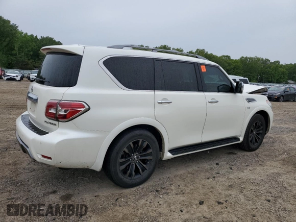 2020 Nissan Armada Platinum with VIN JN8AY2NF3L9360616, listed as a Copart auction lot 55222495 with 132,599 mi miles and Salvage title. Bid and sale history available at DreamBid. Image 3.