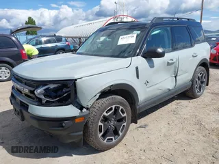 2021 Ford Bronco Sport Outer Banks with VIN 3FMCR9C66MRA28992, listed as a IAAI auction lot 42277740 with 57,704 mi miles and . Bid and sale history available at DreamBid. Image 2.