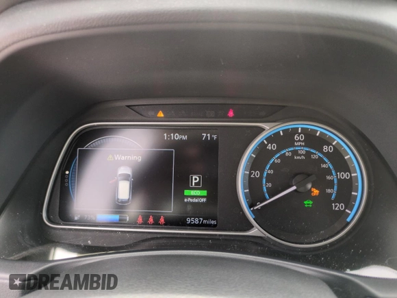 2024 Nissan LEAF S with VIN 1N4AZ1BV5RC555956, listed as a Copart auction lot 60755845 with 9,587 mi miles and Salvage title. Bid and sale history available at DreamBid. Image 9.