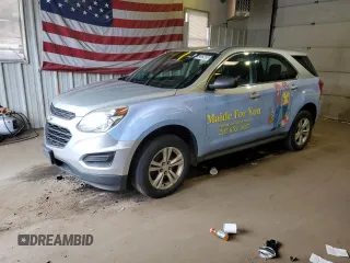 2016 Chevrolet Equinox LS with VIN 2GNFLEEK2G6315870, listed as a Copart auction lot 53386255 with 92,277 mi miles and Clean Title. Bid and sale history available at carsss.com. Image 1.