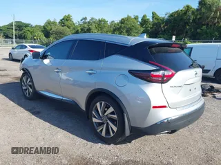 2020 Nissan Murano SL with VIN 5N1AZ2CJ6LN105493, listed as a IAAI auction lot 42487436 with 27,099 mi miles and . Bid and sale history available at DreamBid. Image 3.