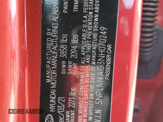 2022 Hyundai Elantra SEL z VIN 5NPLM4AG3NH070249, wystawiony jako Copart lot #57570305 z przebiegiem Nie podano mil oraz Szkoda całkowita • Salvage title. Historia ofert i sprzedaży dostępna na DreamBid. Obrazek 13.