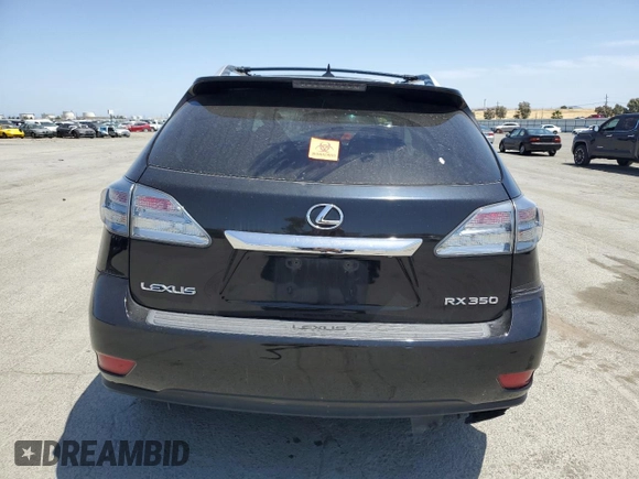 2010 Lexus RX 350 with VIN 2T2ZK1BA9AC034969, listed as a Copart auction lot 57520795 with Not provided miles and Salvage title. Bid and sale history available at DreamBid. Image 6.