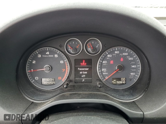 2011 Audi A3 Premium Plus with VIN WAUKEAFM6BA010052, listed as a Copart auction lot 47665695 with 150,840 mi miles and Salvage title. Bid and sale history available at DreamBid. Image 9.