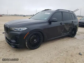 2021 BMW X7 ALPINA XB7 with VIN 5UXCX6C16M9F12347, listed as a Copart auction lot 43182975 with 33,065 mi miles and Salvage Title. Bid and sale history available at carsss.com. Image 1.