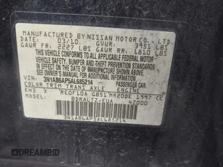 2010 Nissan Sentra SR with VIN 3N1AB6AP5AL685214, listed as a IAAI auction lot 41718385 with 239,364 mi miles and . Bid and sale history available at DreamBid. Image 9.
