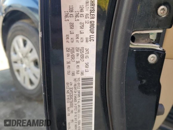 2013 Dodge Journey SXT with VIN 3C4PDCBGXDT503591, listed as a Copart auction lot 52322895 with 186,196 mi miles and Non repairable. Bid and sale history available at DreamBid. Image 13.