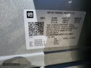 2023 Chevrolet Traverse High Country with VIN 1GNERNKW5PJ311607, listed as a Copart auction lot 76867224 with 16,136 mi miles and Salvage Title. Bid and sale history available at carsss.com. Image 13.