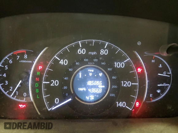 2015 Honda CR-V LX with VIN 2HKRM4H3XFH626927, listed as a Copart auction lot 52138505 with 185,366 mi miles and Salvage Title. Bid and sale history available at DreamBid. Image 9.