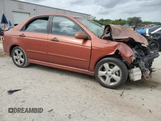 2008 Kia Spectra SX with VIN KNAFE121885021116, listed as a Copart auction lot 51137775 with 228,853 mi miles and Salvage Title. Bid and sale history available at carsss.com. Image 4.