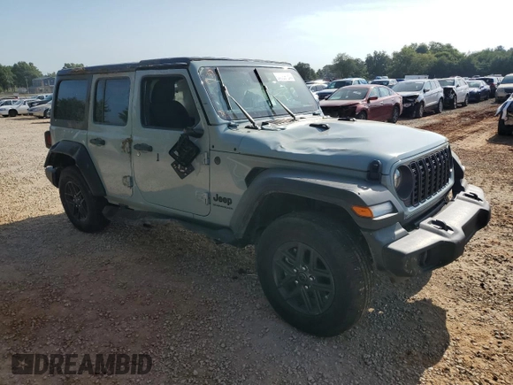 2024 Jeep Wrangler Sport with VIN 1C4PJXKN1RW323707, listed as a Copart auction lot 72608524 with 1,613 mi miles and Salvage title. Bid and sale history available at DreamBid. Image 4.