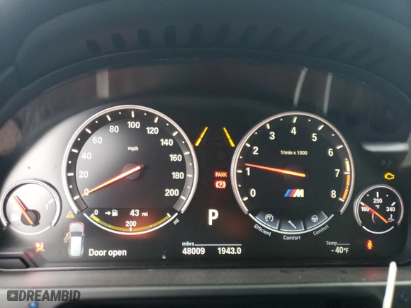 2017 BMW X5 M with VIN 5YMKT6C59H0U39047, listed as a Copart auction lot 40503334 with 48,009 mi miles. Bid and sale history available at carsss.com. Image 9.