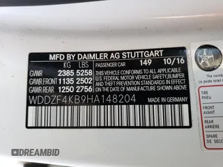 2017 Mercedes-Benz E-Class E 300 Luxury with VIN WDDZF4KB9HA148204, listed as a Copart auction lot 42724813 with 22,457 mi miles. Bid and sale history available at carsss.com. Image 12.