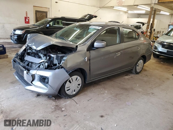 2023 Mitsubishi Mirage ES z VIN ML32FUFJ9PHF03882, wystawiony jako Copart lot #60725175 z przebiegiem 47 173 mil mil oraz Szkoda całkowita • Salvage title. Historia ofert i sprzedaży dostępna na DreamBid. Obrazek 1.
