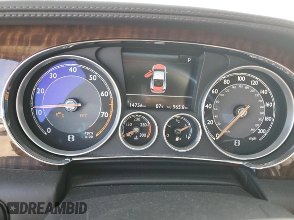 2013 Bentley Continental GT with VIN SCBFT7ZA1DC085265, listed as a Copart auction lot 76097134 with 14,756 mi miles and Salvage Title. Bid and sale history available at DreamBid. Image 9.