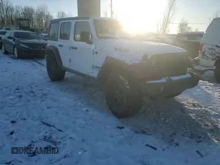 2021 Jeep Wrangler Unlimited Willys with VIN 1C4HJXDN9MW831580, listed as a Copart auction lot 87235714 with 42,442 mi miles and Non Repairable. Bid and sale history available at DreamBid. Image 12.
