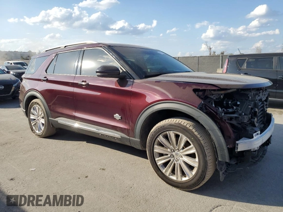 2022 Ford Explorer King Ranch with VIN 1FM5K7LC2NGA20775, listed as a Copart auction lot 44590075 with 58,560 mi miles and Salvage Title. Bid and sale history available at carsss.com. Image 4.
