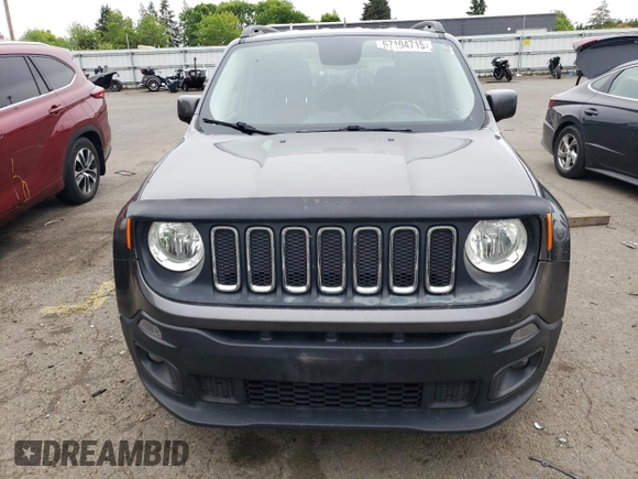 2017 Jeep Renegade Altitude with VIN ZACCJABB6HPG38032, listed as a Copart auction lot 57104715 with 131,692 mi miles and Salvage title. Bid and sale history available at DreamBid. Image 5.