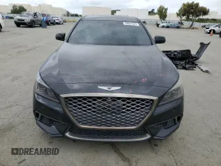 2018 Genesis G80 Sport with VIN KMHGN4JB2JU262468, listed as a Copart auction lot 50961045 with 100,118 mi miles and Salvage title. Bid and sale history available at DreamBid. Image 5.