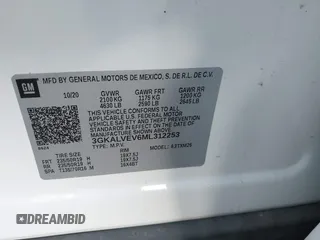 2021 GMC Terrain SLT with VIN 3GKALVEV6ML312253, listed as a IAAI auction lot 41802862 with 93,131 mi miles and . Bid and sale history available at carsss.com. Image 9.