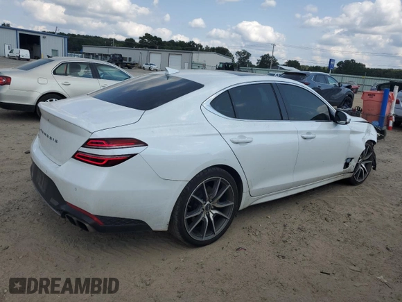 2022 Genesis G70 2.0T with VIN KMTG34TA7NU088080, listed as a Copart auction lot 66758814 with 100,760 mi miles and Salvage Title. Bid and sale history available at carsss.com. Image 3.