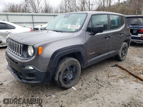 2016 Jeep Renegade Sport with VIN ZACCJBAW5GPD03336, listed as a Copart auction lot 50492275 with 116,001 mi miles and Salvage Title. Bid and sale history available at carsss.com. Image 1.
