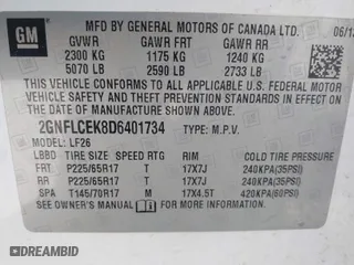 2013 Chevrolet Equinox LS with VIN 2GNFLCEK8D6401734, listed as a IAAI auction lot 41893083 with 176,597 mi miles. Bid and sale history available at carsss.com. Image 9.