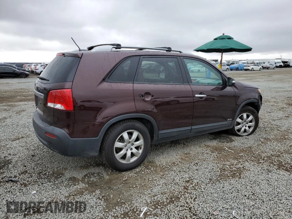 2012 Kia Sorento LX with VIN 5XYKTDA60CG239976, listed as a Copart auction lot 51250855 with 91,015 mi miles and Salvage Title. Bid and sale history available at carsss.com. Image 3.
