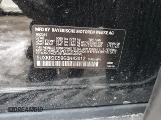 2016 BMW X5 sDrive35i with VIN 5UXKR2C59G0H43012, listed as a Copart auction lot 88068475 with 134,682 mi miles and Salvage Title. Bid and sale history available at carsss.com. Image 15.