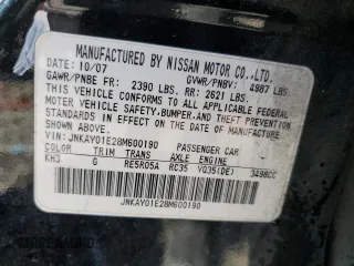 2008 Infiniti M с VIN JNKAY01E28M600190, выставлен на аукционе Copart как лот 57798385 с пробегом 263 436 миль миль и Списание • Salvage title. История ставок и продаж доступна на DreamBid. Изображение 12.