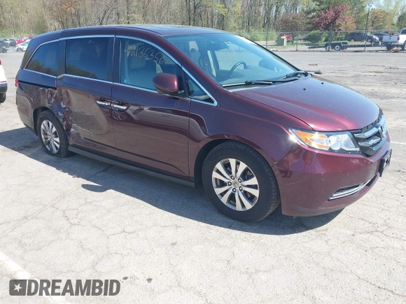 2014 Honda Odyssey EX-L with VIN 5FNRL5H68EB092245, listed as a IAAI auction lot 42135356 with 92,202 mi miles and . Bid and sale history available at carsss.com. Image 1.