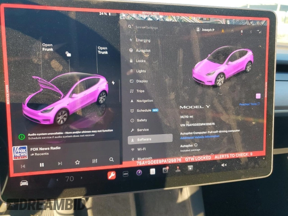 2023 Tesla Model Y Long Range with VIN 7SAYGDEE9PA129876, listed as a Copart auction lot 41819605 with 36,110 mi miles and Salvage Title. Bid and sale history available at DreamBid. Image 9.