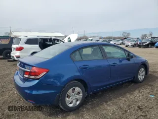 2014 Honda Civic Sedan LX with VIN 19XFB2F50EE086637, listed as a Copart auction lot 51799075 with 188,665 mi miles and Salvage Title. Bid and sale history available at carsss.com. Image 3.