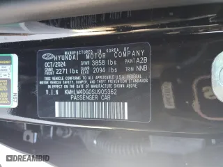 2025 Hyundai Elantra SEL Sport with VIN KMHLM4DG0SU905362, listed as a Copart auction lot 44497325 with 1,144 mi miles and Salvage Title. Bid and sale history available at carsss.com. Image 12.
