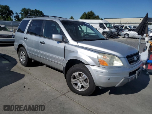 2005 Honda Pilot EX-L z VIN 2HKYF18635H569581, wystawiony jako Copart lot #57295595 z przebiegiem 209 697 mil mil oraz Szkoda całkowita • Salvage title. Historia ofert i sprzedaży dostępna na DreamBid. Obrazek 4.