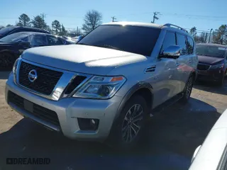 2019 Nissan Armada SL with VIN JN8AY2NDXK9085369, listed as a IAAI auction lot 41265930 with 1 mi miles. Bid and sale history available at carsss.com. Image 2.
