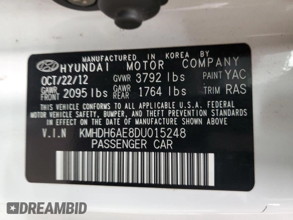 2013 Hyundai Elantra Coupe GS PZEV with VIN KMHDH6AE8DU015248, listed as a Copart auction lot 79494334 with 119,839 mi miles and Salvage Title. Bid and sale history available at carsss.com. Image 13.