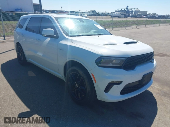 2021 Dodge Durango R/T with VIN 1C4SDJCT5MC520580, listed as a IAAI auction lot 42147987 with 104,430 mi miles and . Bid and sale history available at DreamBid. Image 1.