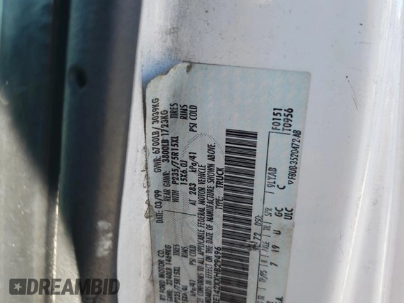 1999 Ford Econoline Cargo with VIN 1FTRE142XXHB29496, listed as a Copart auction lot 64516444 with 206,951 mi miles and Salvage Title. Bid and sale history available at carsss.com. Image 13.