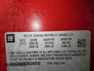 2013 Buick Regal with VIN 2G4GR5ER2D9248542, listed as a Copart auction lot 42367085 with 90,156 mi miles and Clean Title. Bid and sale history available at carsss.com. Image 13.