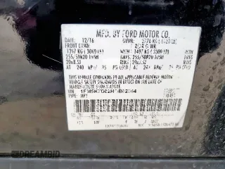 2017 Ford Explorer XLT с VIN 1FM5K7D82HGB62364, выставлен на аукционе Copart как лот 55799255 с пробегом 117 658 миль миль и Списание • Salvage title. История ставок и продаж доступна на DreamBid. Изображение 14.