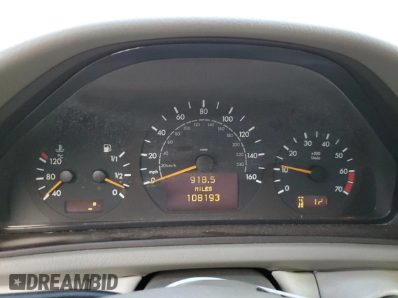 2000 Mercedes-Benz CLK 320/430 with VIN WDBLJ65G4YF152664, listed as a Copart auction lot 76822474 with 108,193 mi miles and Clean Title. Bid and sale history available at DreamBid. Image 9.