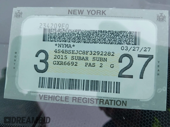 2015 Subaru Outback Limited with VIN 4S4BSEJC8F3292282, listed as a IAAI auction lot 42169514 with 110,895 mi miles and . Bid and sale history available at DreamBid. Image 19.