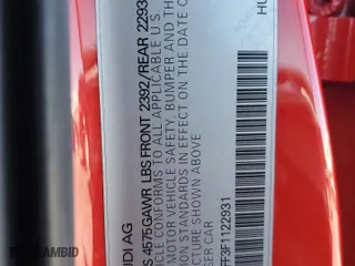 2015 Audi A3 2.0T Premium with VIN WAUBFGFF3F1122931, listed as a Copart auction lot 50592935 with 1,024 mi miles and Salvage Title. Bid and sale history available at carsss.com. Image 12.