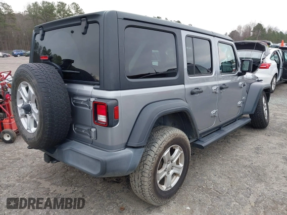 2018 Jeep Wrangler Unlimited Sport z VIN 1C4HJXDG1JW133543, wystawiony jako IAAI lot #41730522 z przebiegiem 81 667 mil mil oraz . Historia ofert i sprzedaży dostępna na DreamBid. Obrazek 4.