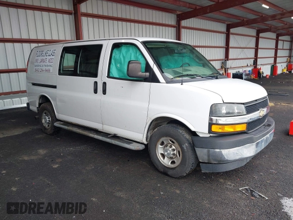 2018 Chevrolet Express Cargo Van with VIN 1GCWGAFG8J1905193, listed as a IAAI auction lot 41726804 with 83,690 mi miles. Bid and sale history available at carsss.com. Image 1.